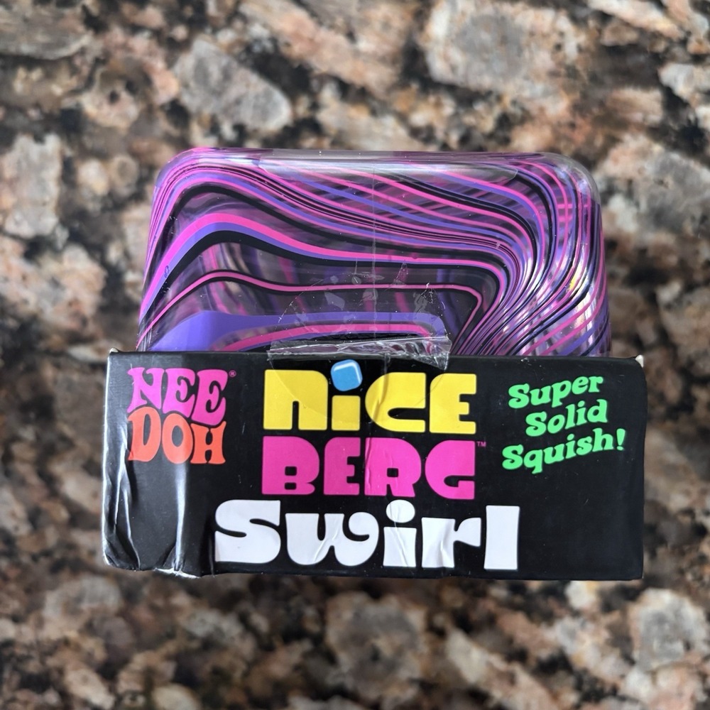 NeeDoh Nice Berg Swirl XL Giant Nee Doh Squishy Swirl Cube Pink Purple Black